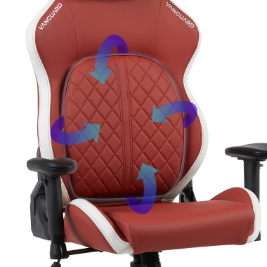 silla gaming blanco rojo vanguard piel sintetica brazos moviles cojin reposacabezas reposacabezas 5