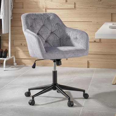 silla giratoria gris rose tela sin brazos 2