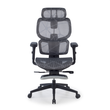 silla ergonomica gris every malla brazos regulables 3d reposacabezas reposapies extensible 5