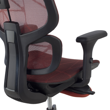 silla ergonomica rojo every malla brazos regulables 3d reposacabezas reposapies extensible 9