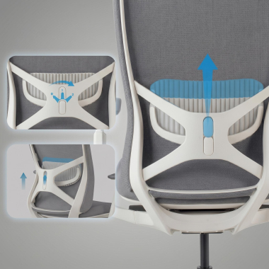 silla ergonomica gris gemini tela brazos regulables 4d 6