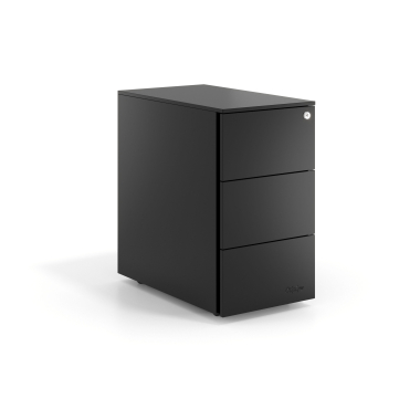 cajonera de escritorio negro 3 cajones estrecho metal 1