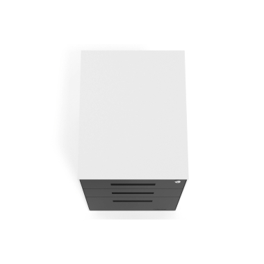 cajonera de escritorio negro estructura blanca metal 7