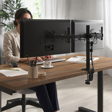 soporte para monitor negro 2 monitores 2