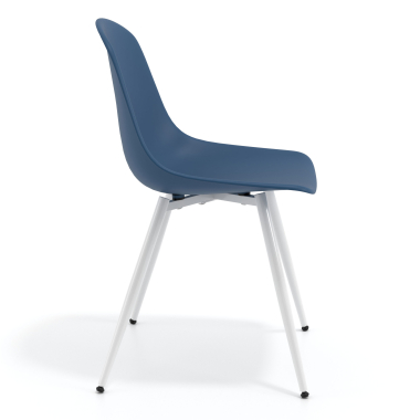 silla confidente blanca azul 4 patas plastico sin brazos 3