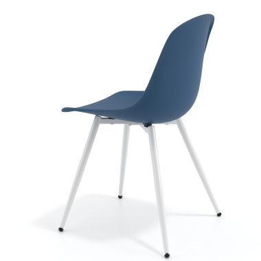 silla confidente blanca azul 4 patas plastico sin brazos 5
