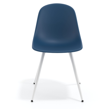 silla confidente blanca azul 4 patas plastico sin brazos 6