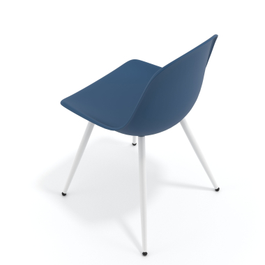 silla confidente blanca azul 4 patas plastico sin brazos 7