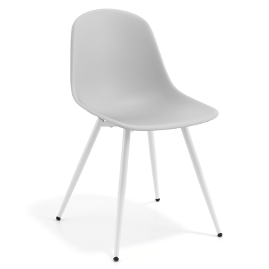 silla confidente blanca gris claro 4 patas plastico sin brazos 1