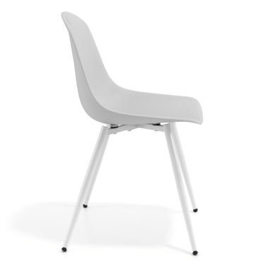 silla confidente blanca gris claro 4 patas plastico sin brazos 3