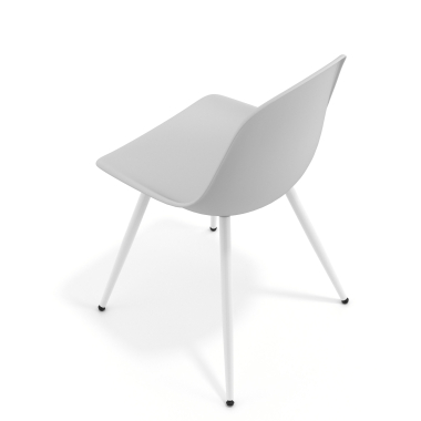 silla confidente blanca gris claro 4 patas plastico sin brazos 7