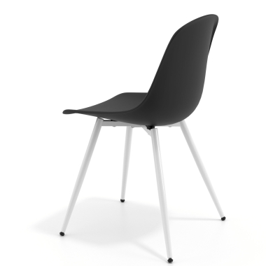 silla confidente blanca negro 4 patas plastico sin brazos 5