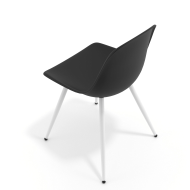 silla confidente blanca negro 4 patas plastico sin brazos 7