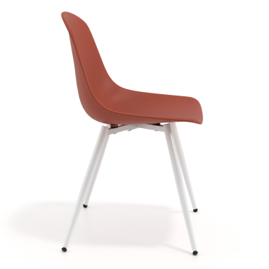 silla confidente blanca rojo 4 patas plastico sin brazos 3