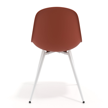 silla confidente blanca rojo 4 patas plastico sin brazos 4
