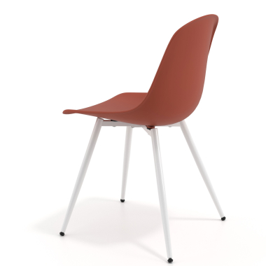 silla confidente blanca rojo 4 patas plastico sin brazos 5