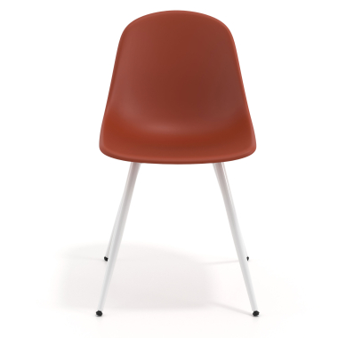 silla confidente blanca rojo 4 patas plastico sin brazos 6
