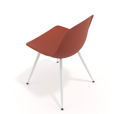 silla confidente blanca rojo 4 patas plastico sin brazos 7