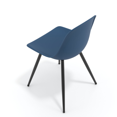 silla confidente azul 4 patas plastico sin brazos 7