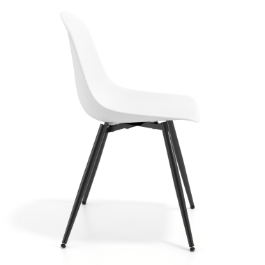 silla confidente negra blanco 4 patas plastico sin brazos 3