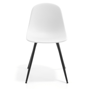silla confidente negra blanco 4 patas plastico sin brazos 6