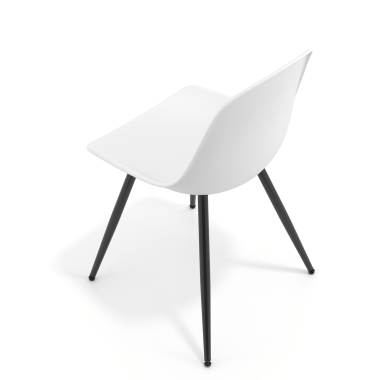 silla confidente negra blanco 4 patas plastico sin brazos 7