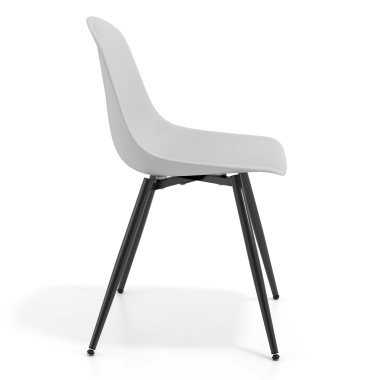 silla confidente negra gris claro 4 patas plastico sin brazos 3