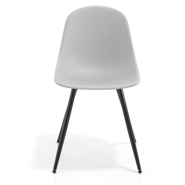 silla confidente negra gris claro 4 patas plastico sin brazos 6