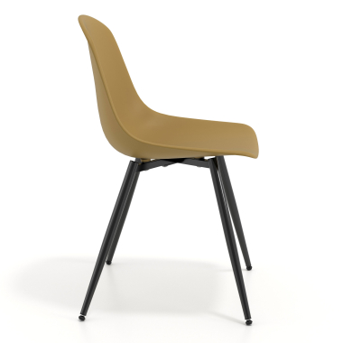 silla confidente negra mostaza 4 patas plastico sin brazos 3