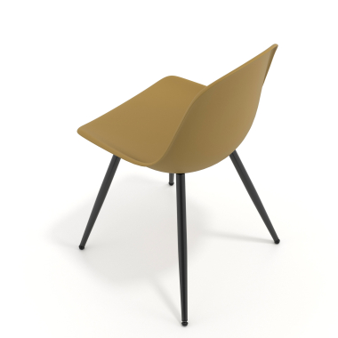 silla confidente negra mostaza 4 patas plastico sin brazos 7