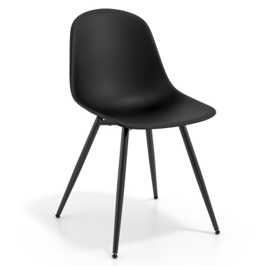 silla confidente negra negro 4 patas plastico sin brazos 1