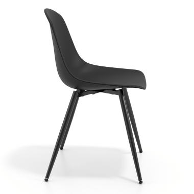 silla confidente negra negro 4 patas plastico sin brazos 3