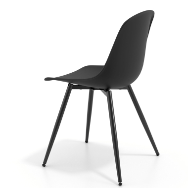 silla confidente negra negro 4 patas plastico sin brazos 5