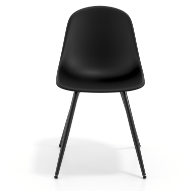 silla confidente negra negro 4 patas plastico sin brazos 6