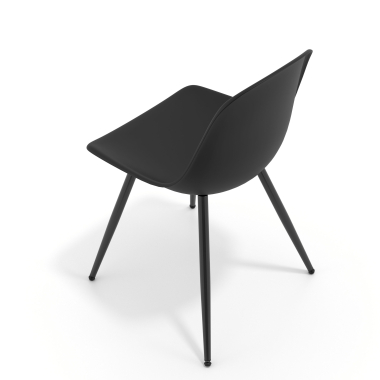 silla confidente negra negro 4 patas plastico sin brazos 7