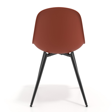silla confidente negra rojo 4 patas plastico sin brazos 4
