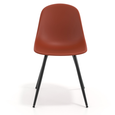 silla confidente negra rojo 4 patas plastico sin brazos 6