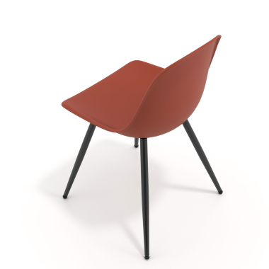 silla confidente negra rojo 4 patas plastico sin brazos 7