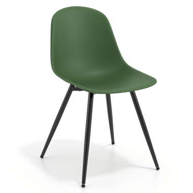 silla confidente negra verde 4 patas plastico sin brazos 1