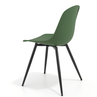 silla confidente negra verde 4 patas plastico sin brazos 5