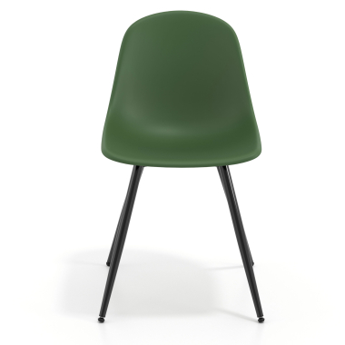 silla confidente negra verde 4 patas plastico sin brazos 6