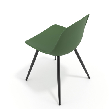 silla confidente negra verde 4 patas plastico sin brazos 7