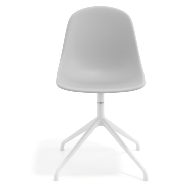 silla de reuniones gris claro base piramide plastico sin brazos 6