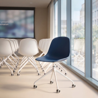 Silla de reuniones con ruedas Lara, base de aluminio