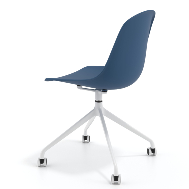 silla de reuniones blanca azul con ruedas plastico sin brazos 5