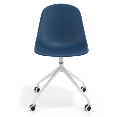 silla de reuniones blanca azul con ruedas plastico sin brazos 6