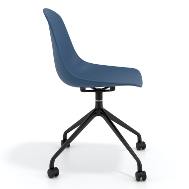 silla de reuniones negra azul con ruedas plastico sin brazos 3