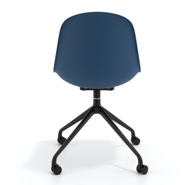 silla de reuniones negra azul con ruedas plastico sin brazos 4