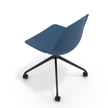 silla de reuniones negra azul con ruedas plastico sin brazos 7