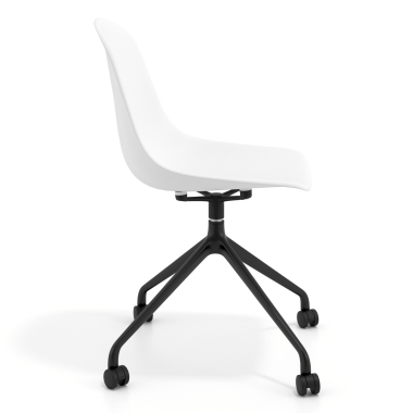 silla de reuniones negra blanco con ruedas plastico sin brazos 3